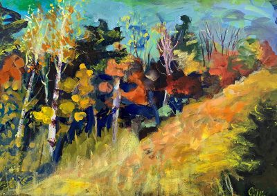 Jazzy Autumn, Acrylic on Canvas, 20" x 30", Sold
