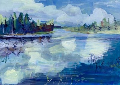 Lake Itasca in Summer, Acrylic on Canvas, 20" x 30", Sold