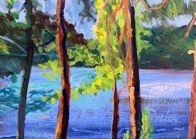 Water Through the Trees, Acrylic on Canvas, 20" x 16", Sold
