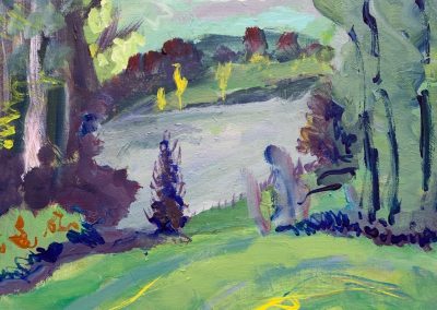 Gillian Bedford, Deedee's Lake no. 2, Acrylic on Linen, 18" x 24"