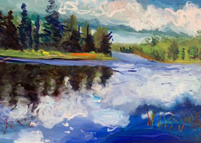 Gillian Bedford, Lake Itasca no. 6, Acrylic on Canvas, 16" x 20"